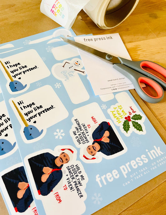 Gift Tags Sticker Sheet